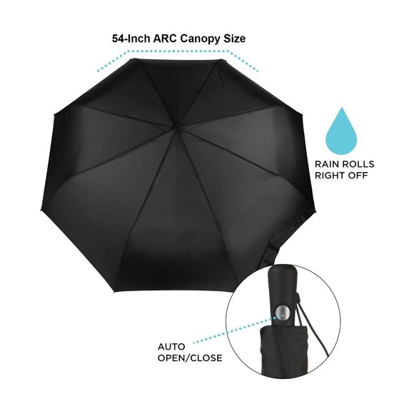 totes NeverWet 54" ARC Diameter Umbrella One Push Open/Close Lot of 2 Brand New - Picture 2 of 3